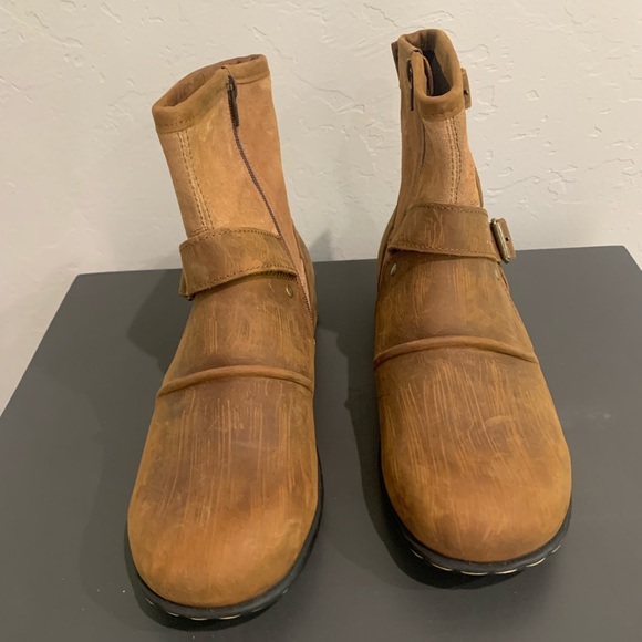 2020 OTTO ZONE Men's Genuine Leather Motorcycle Boots-Spring/Autumn/Beige - Picture 2 of 8